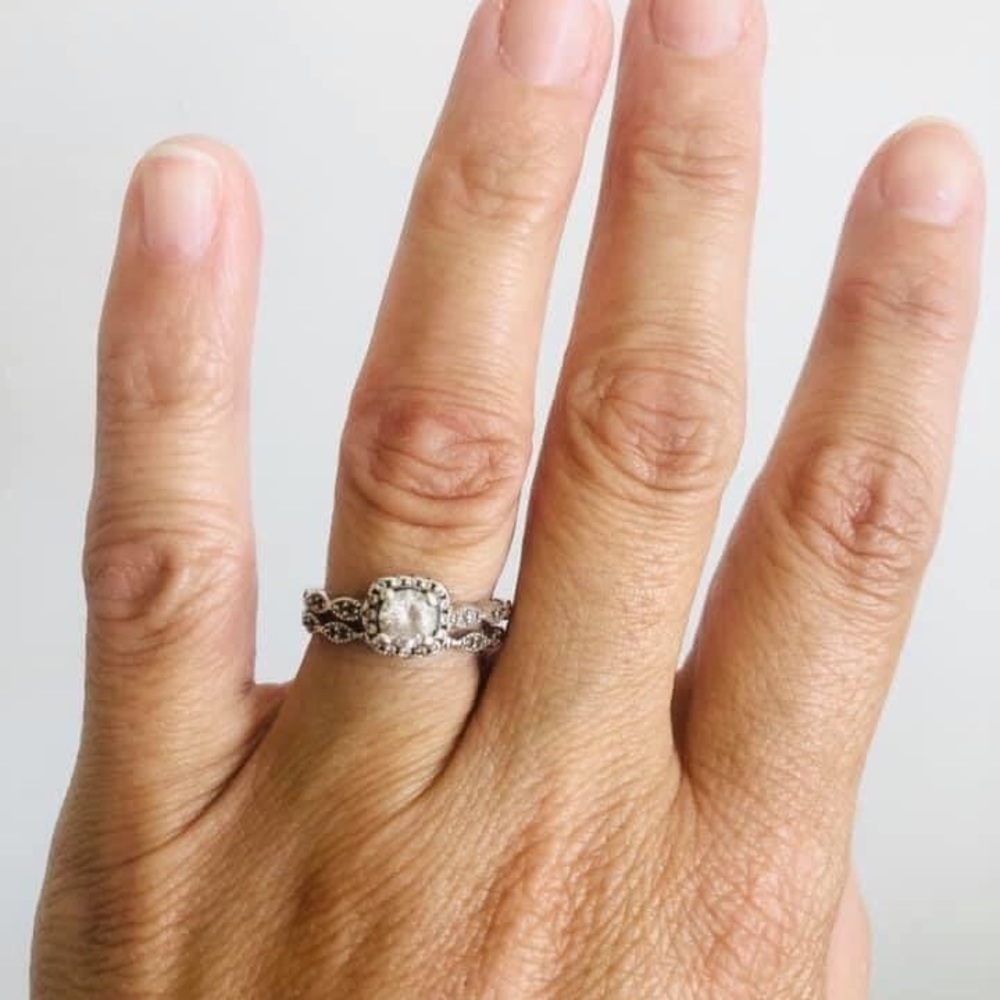 Tiger Gemstones Size 5 Bridal Ring Set